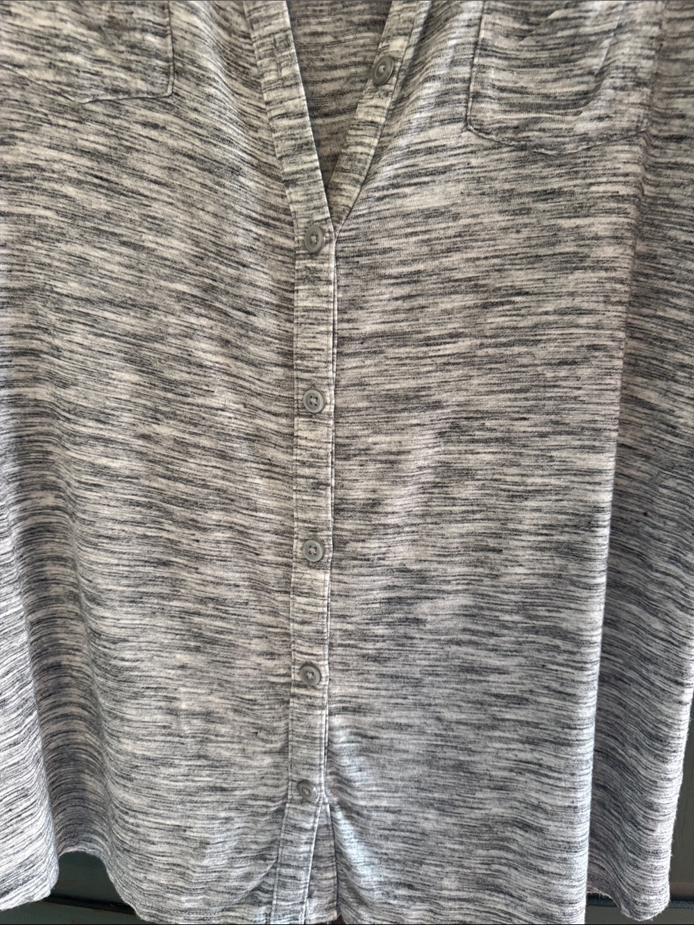 EUC Merona XL Heather Gray Soft Knit Top/Shacket So Soft! Button down Pockets - Picture 5 of 8